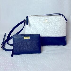 KATE SPADE 2FER leather colorblock crossbody Bag & Wallet